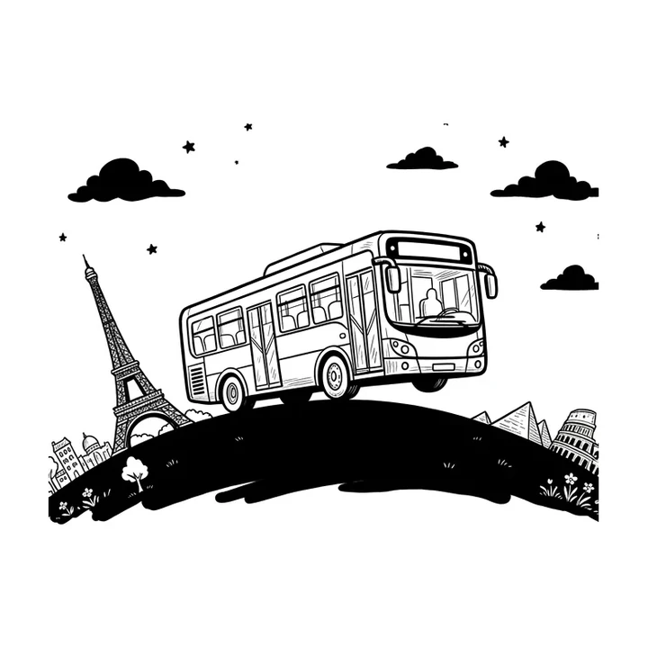 バスが導く世界への旅のアイコン